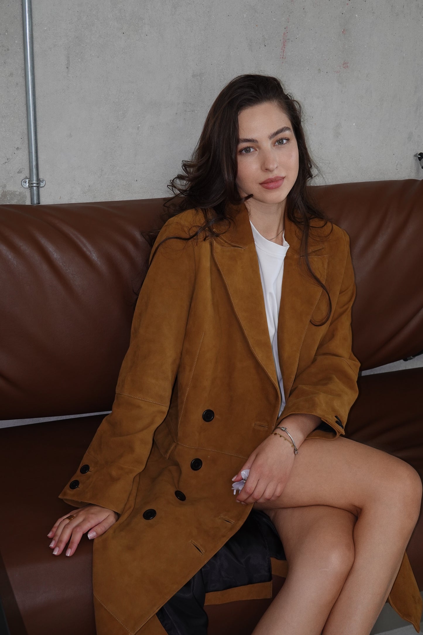 Camel Suede Coat