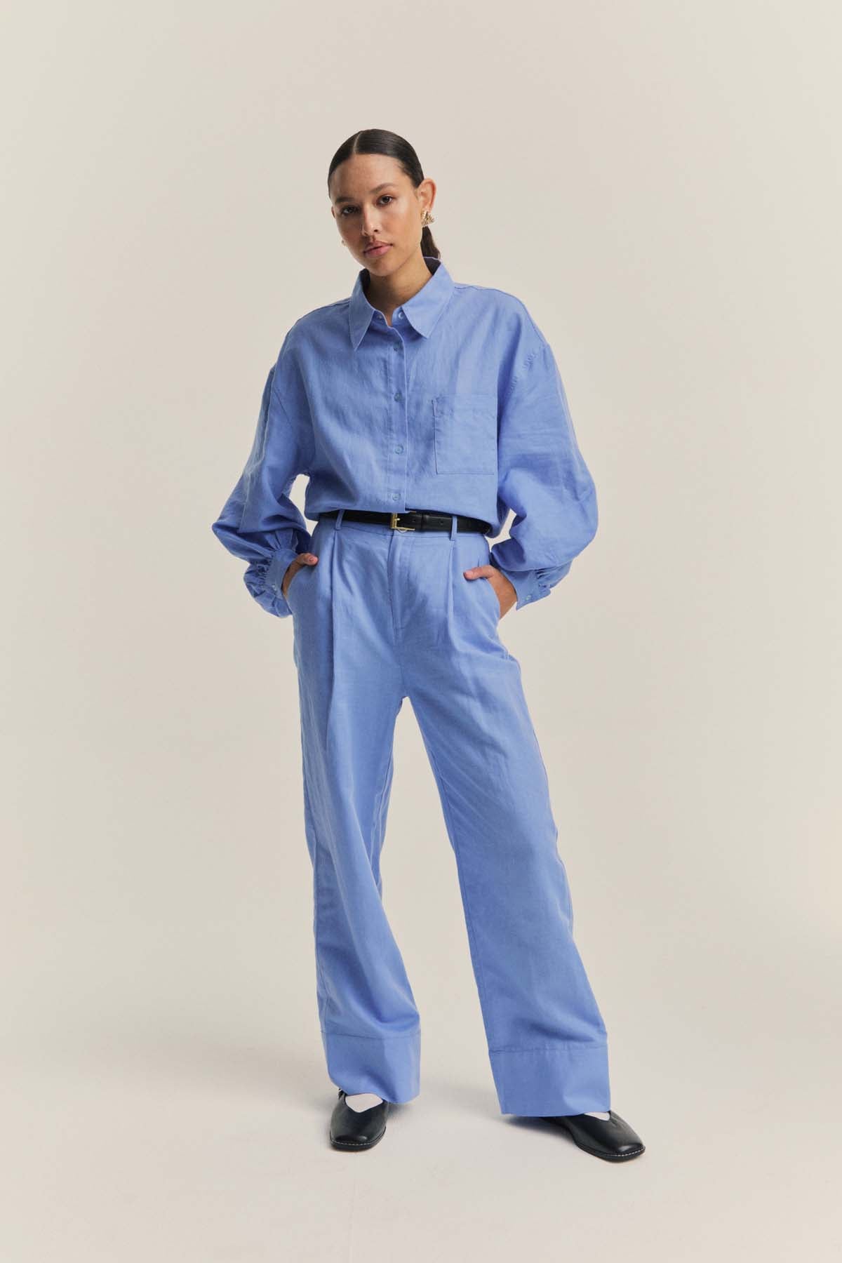 Blue Linen Pants