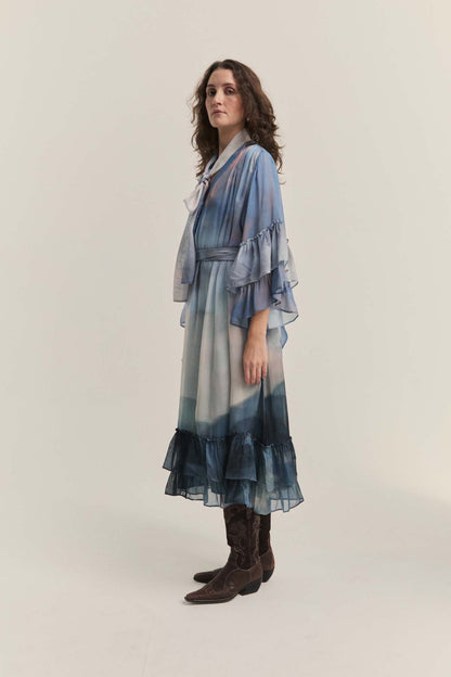 Sky Hues Ruffle Dress  