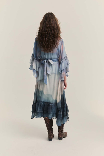 Sky Hues Ruffle Dress  