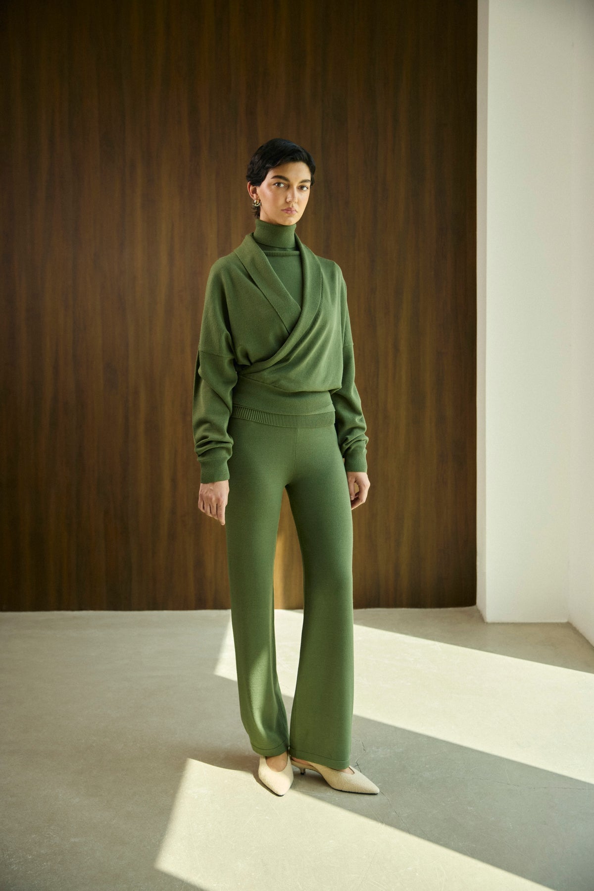 Olive Knit Pants