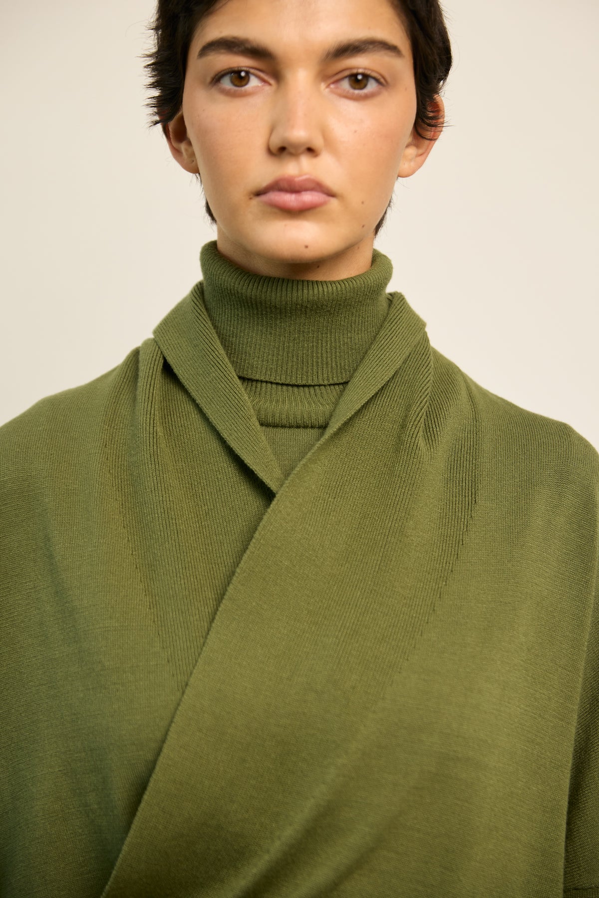 Olive Roll Neck Top