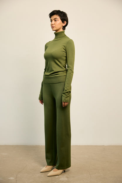 Olive Knit Pants