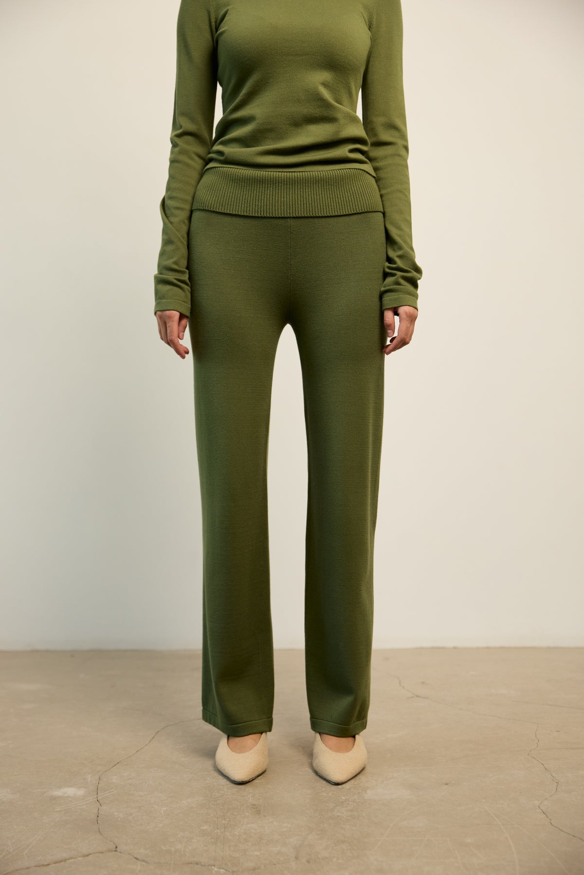 Olive Knit Pants