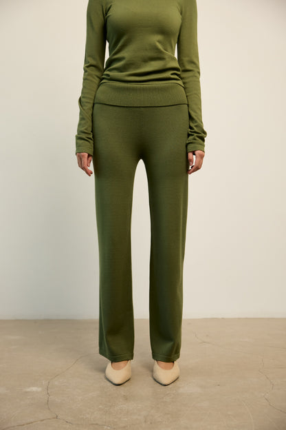 Olive Knit Pants