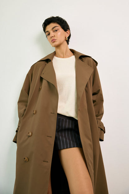 Plaid Trench Coat