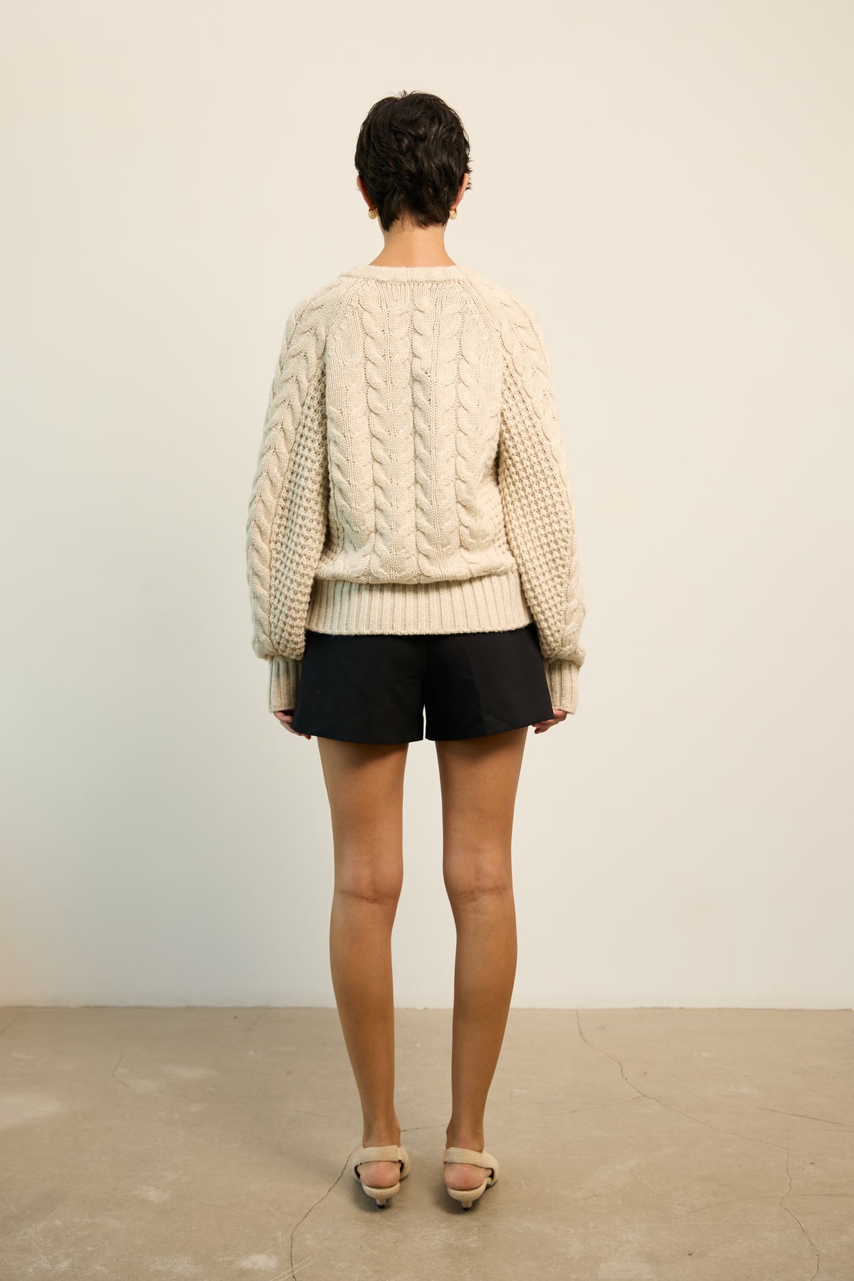 Oat Cable Knit Cardigan