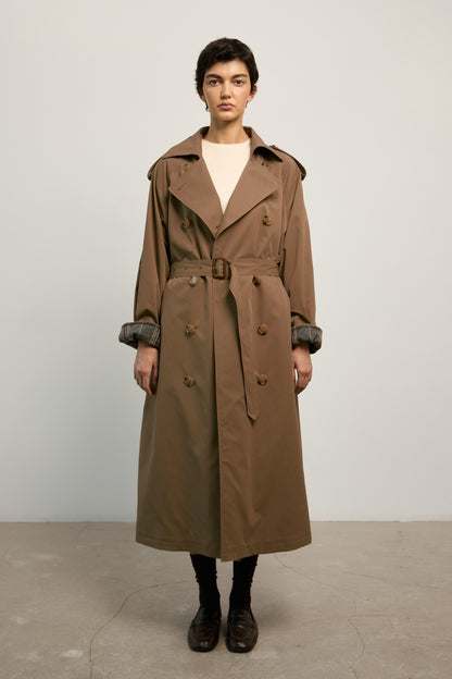 Plaid Trench Coat