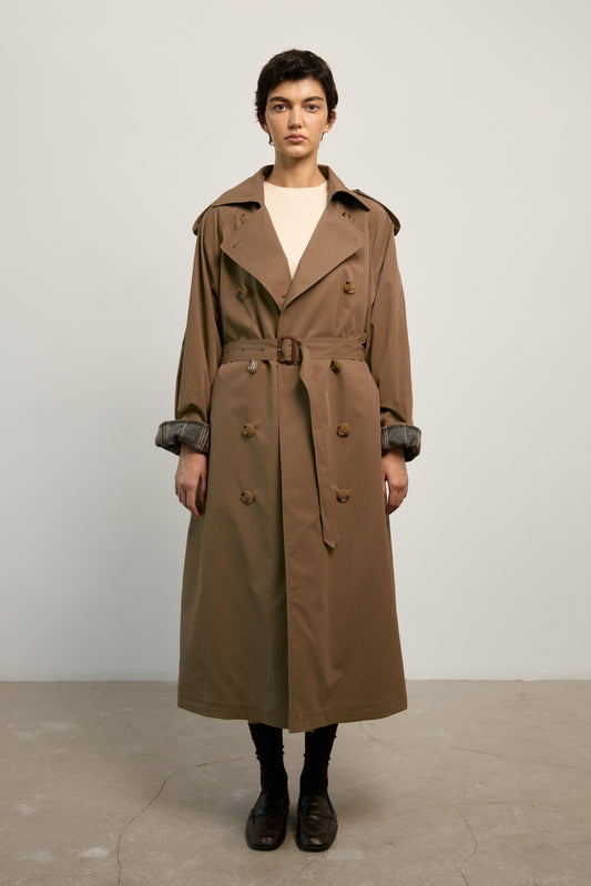 Plaid Trench Coat