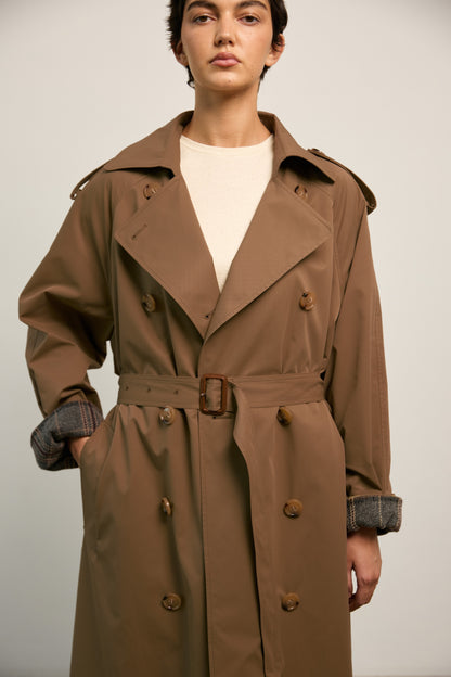 Plaid Trench Coat