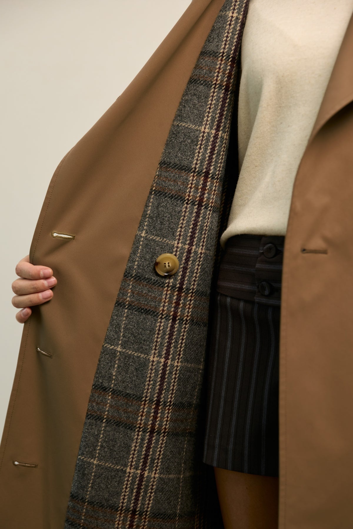 Plaid Trench Coat