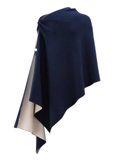 Navy Cloud Knit Cape